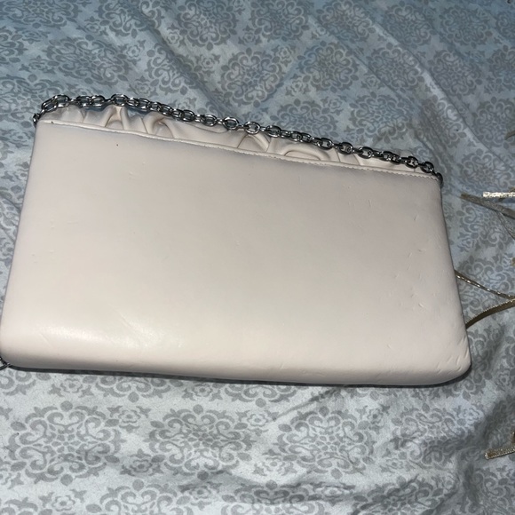 Ivory faux leather crossbody clutch bag - Picture 2 of 3